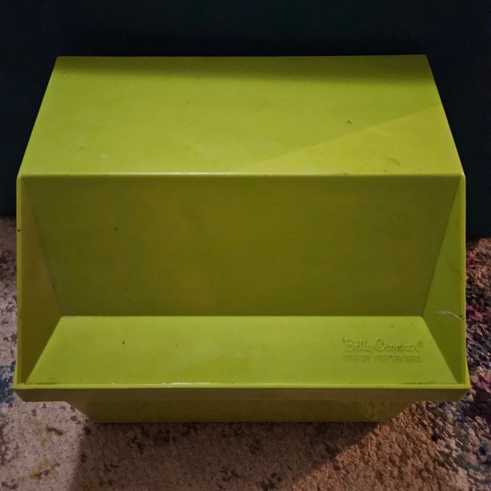 Vintage Betty Crocker Recipe Card Holder Green Step by Step Recipes Box BOX ONLY